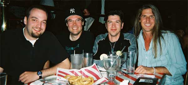 Dave, Mark, Sean, and James - two original members, one talented musician, and a longhaired hack