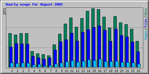 Hourly usage for August 2002