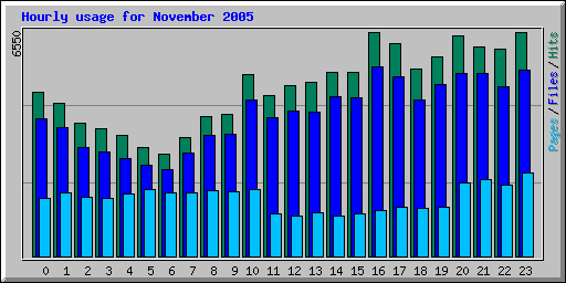 Hourly usage for November 2005